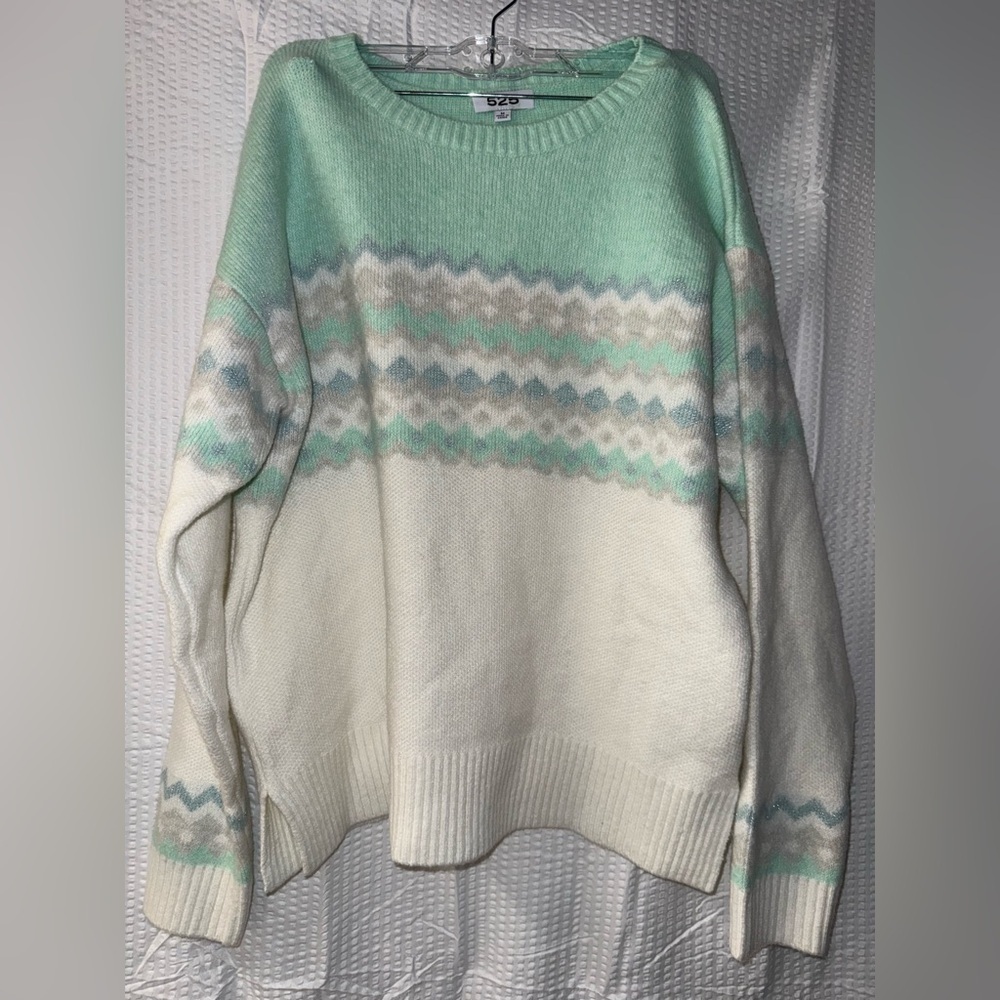 525 Women's Sweater Aqua Combo M